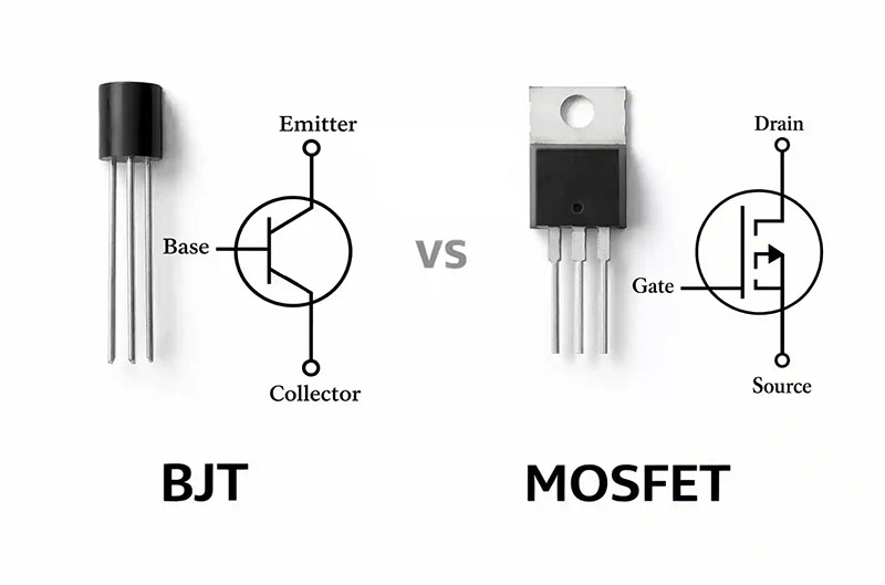 o que são transistores BJT e MOSFET