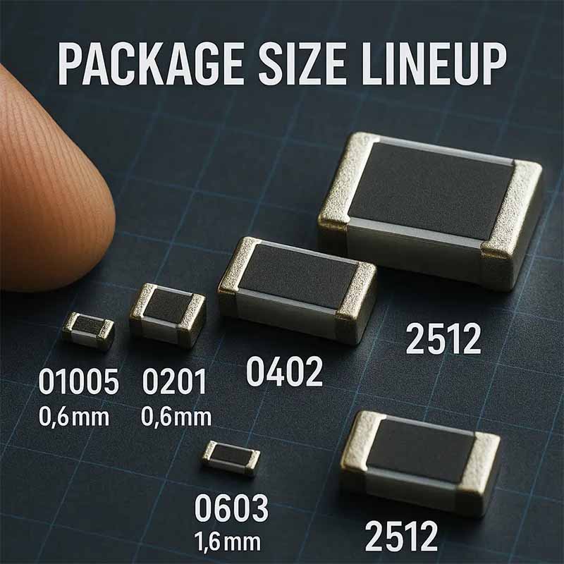 encapsulamentos de resistores SMD
